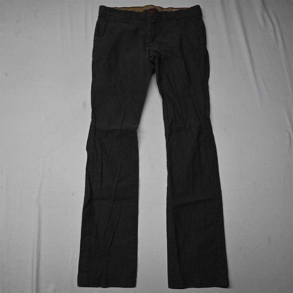 Frank and Oak 34x34 Brown Stripe The Austin Slim 100% Cotton Mens
Chino Pants